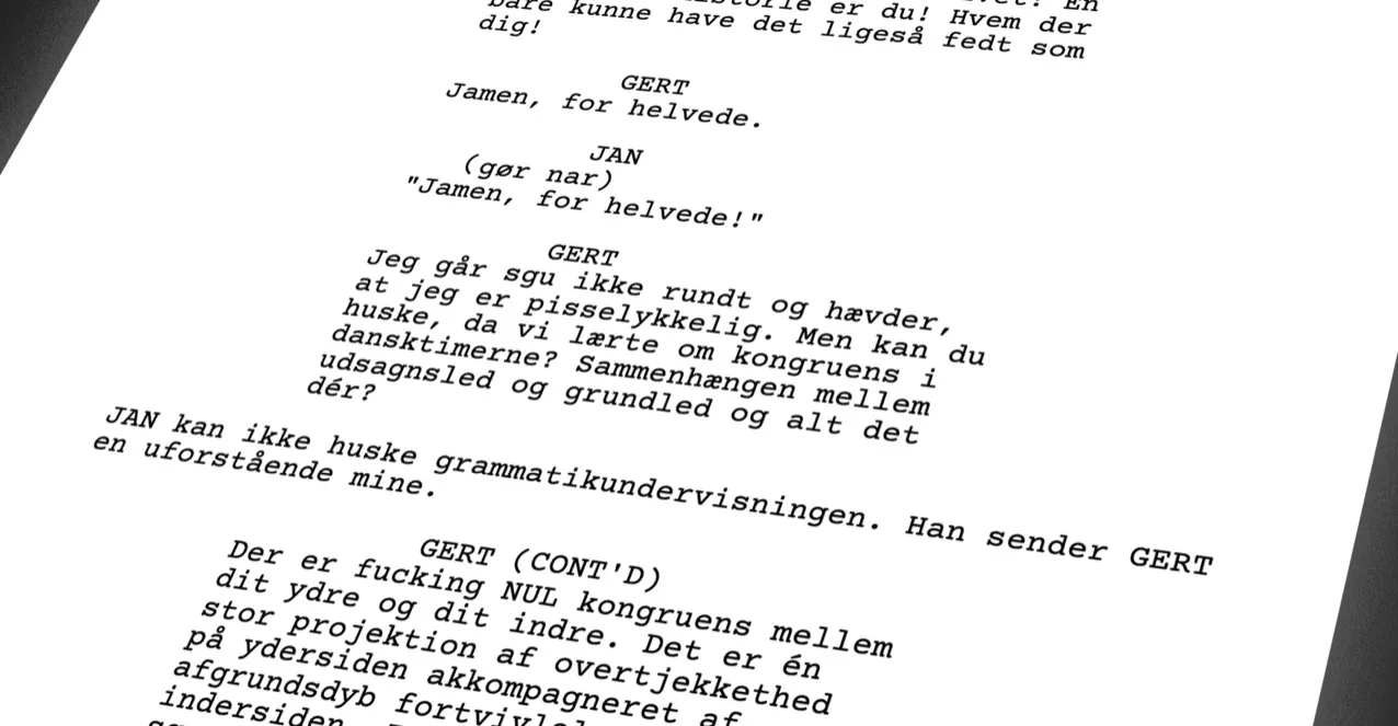 Manuskriptuddrag til kortfilmen Parasitten af Mikkel Elbech